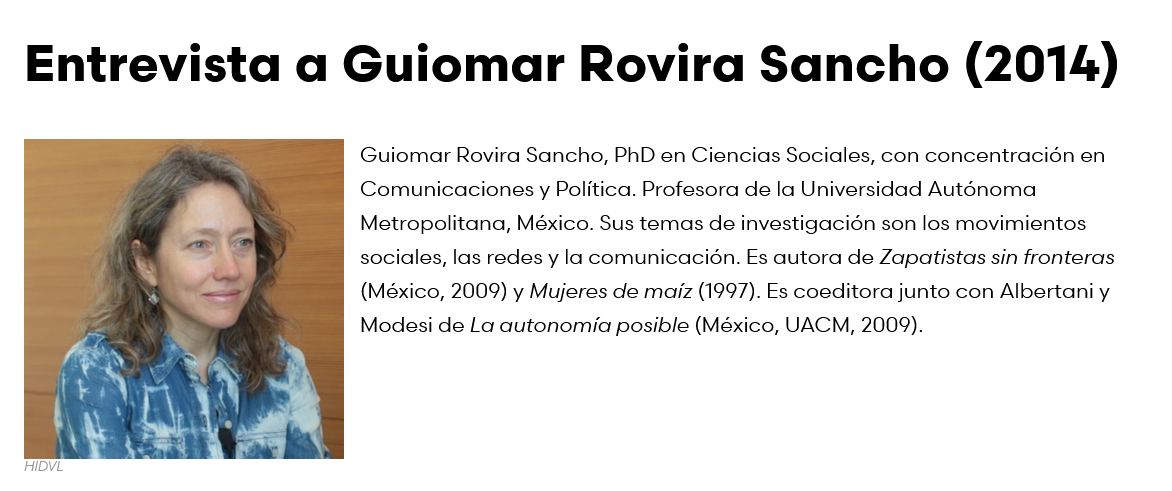 Entrevista con Guiomar Rovira en el Hemispheric Intstitute