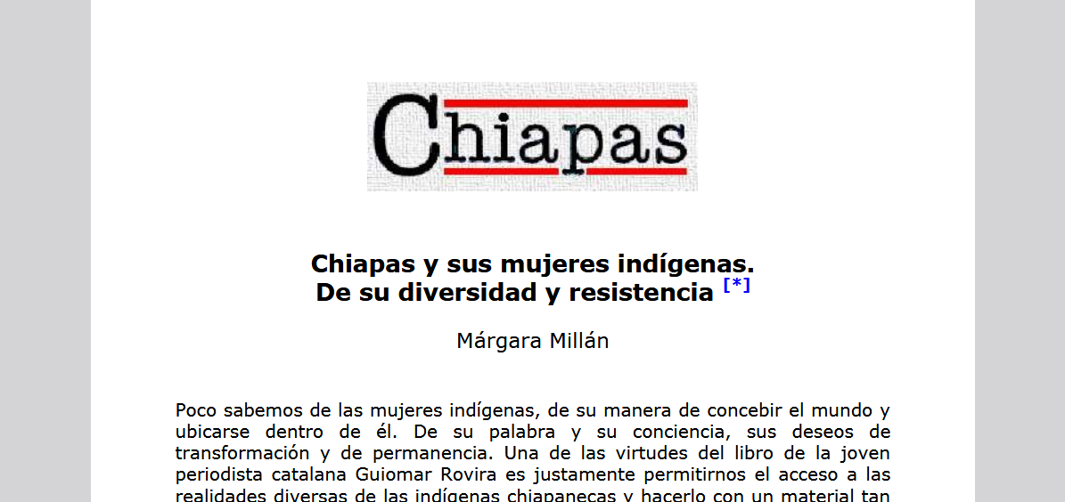 Reseña Mujeres Maiz Margara Millan