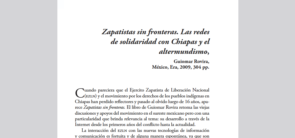 Reseña Zapatistas sin fronteras